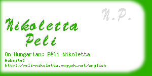 nikoletta peli business card
